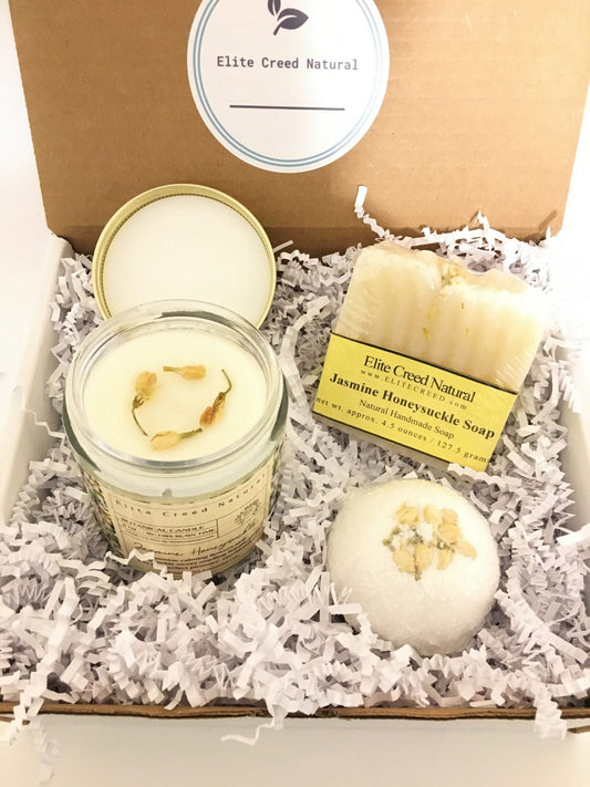 Jasmine Honeysuckle Candle Gift Set Elite Creed Natural