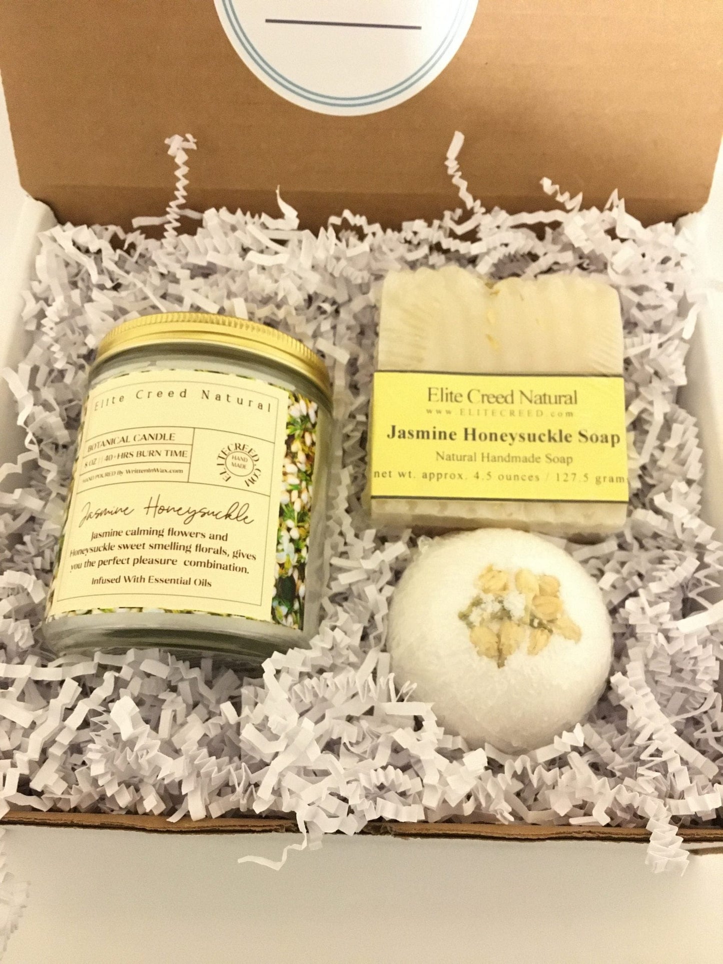Jasmine Honeysuckle Candle Gift Set Elite Creed Natural