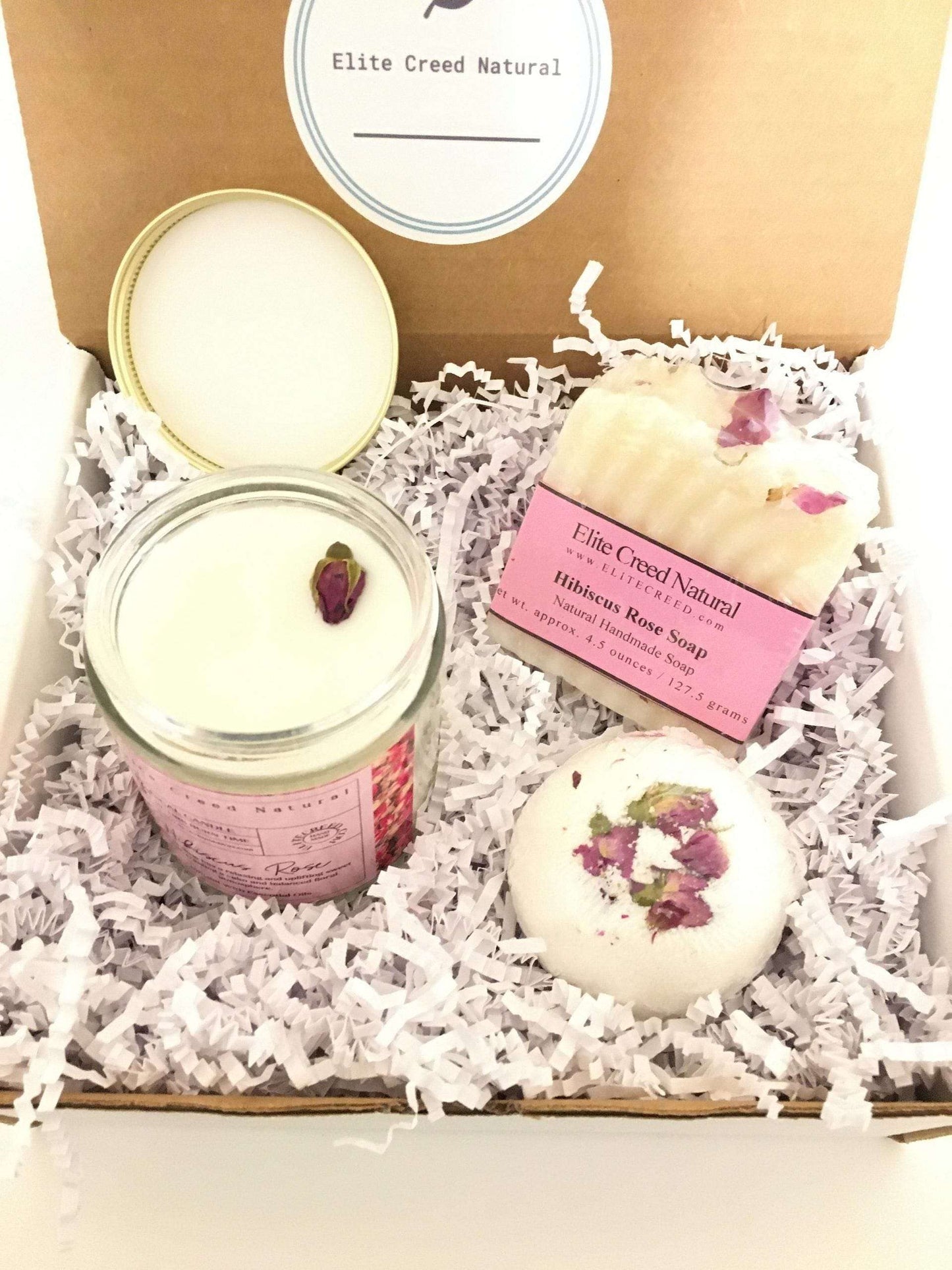 Hibiscus Rose Candle Gift Set Elite Creed Natural