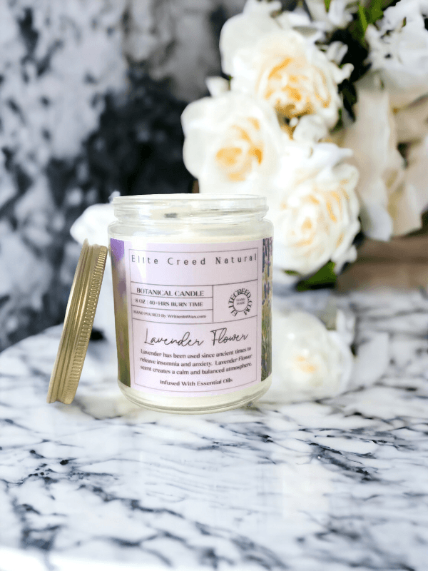 Lavender Flower Botanical Candle - Elite Creed Natural