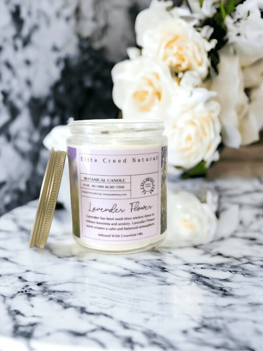 Lavender Flower Botanical Candle - Elite Creed Natural